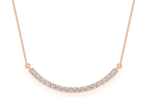 0.15CTW Curved Bar Diamond Necklace Pendant