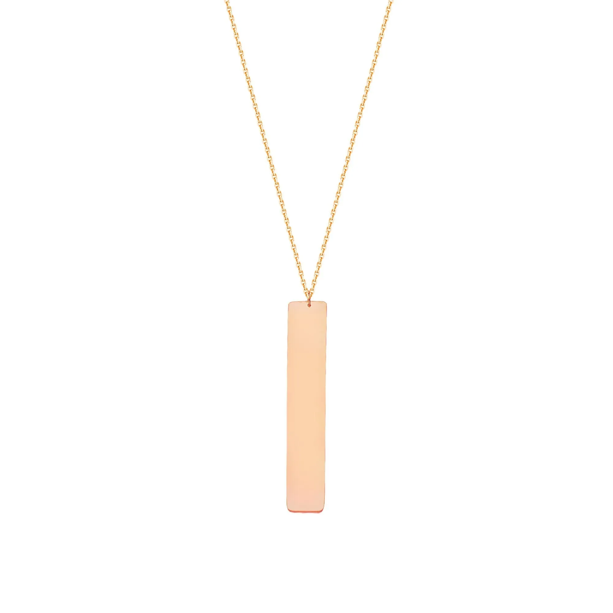 14K Rose Gold Vertical Bar Necklace