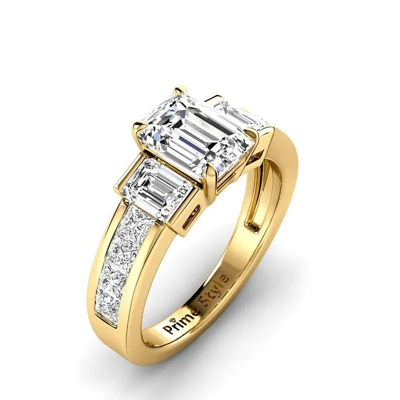 Stunning 1.85-4.35 CT Princess & Emerald Cut Lab-Grown Diamond Engagement Ring