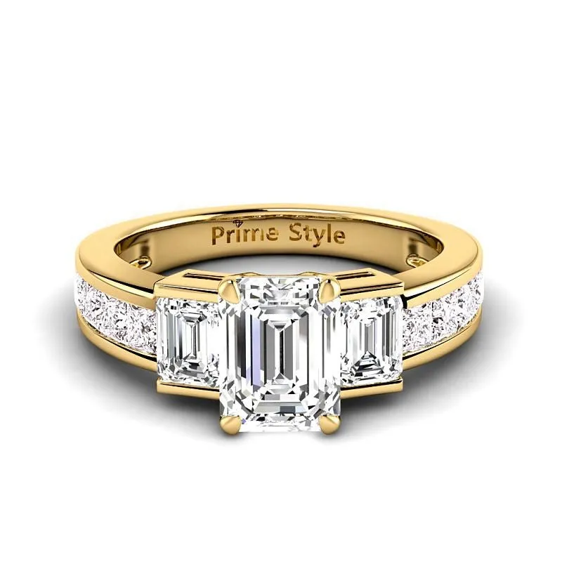 Stunning 1.85-4.35 CT Princess & Emerald Cut Lab-Grown Diamond Engagement Ring