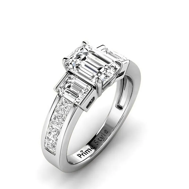 Stunning 1.85-4.35 CT Princess & Emerald Cut Lab-Grown Diamond Engagement Ring