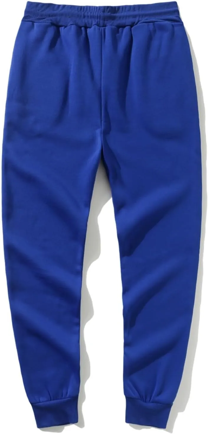 2024 Cargo Sweatpants for Men Stylish Fleece Joggers Pants Elastic Waist Baggy Drawstring Trousers Bottoms with Pockets