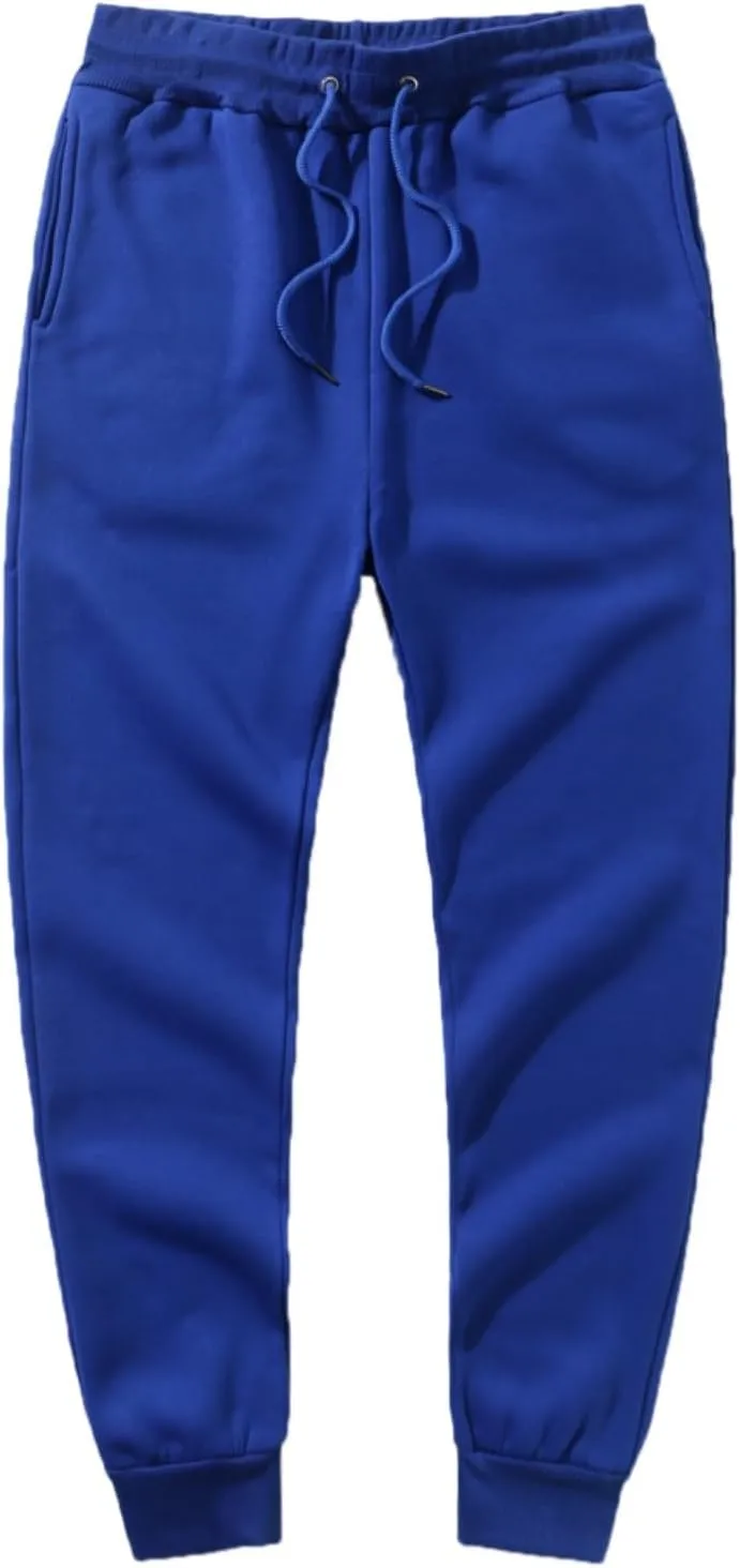 2024 Cargo Sweatpants for Men Stylish Fleece Joggers Pants Elastic Waist Baggy Drawstring Trousers Bottoms with Pockets