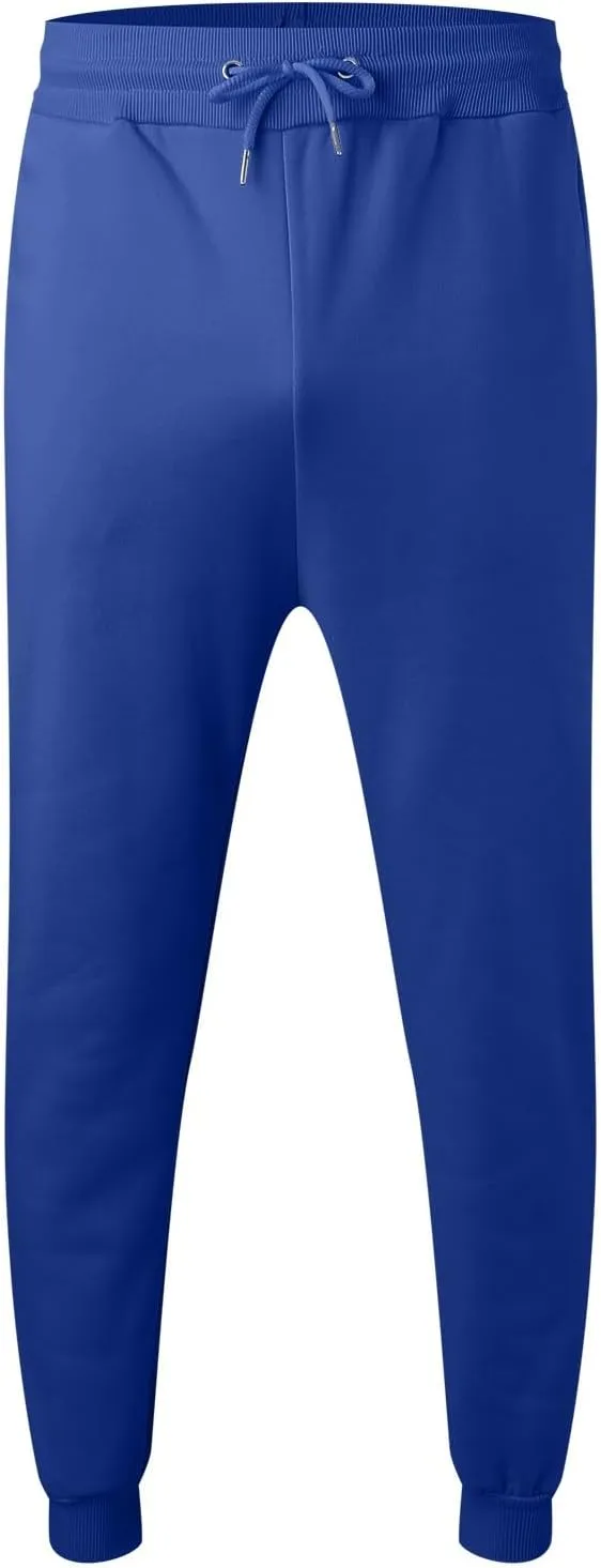2024 Cargo Sweatpants for Men Stylish Fleece Joggers Pants Elastic Waist Baggy Drawstring Trousers Bottoms with Pockets