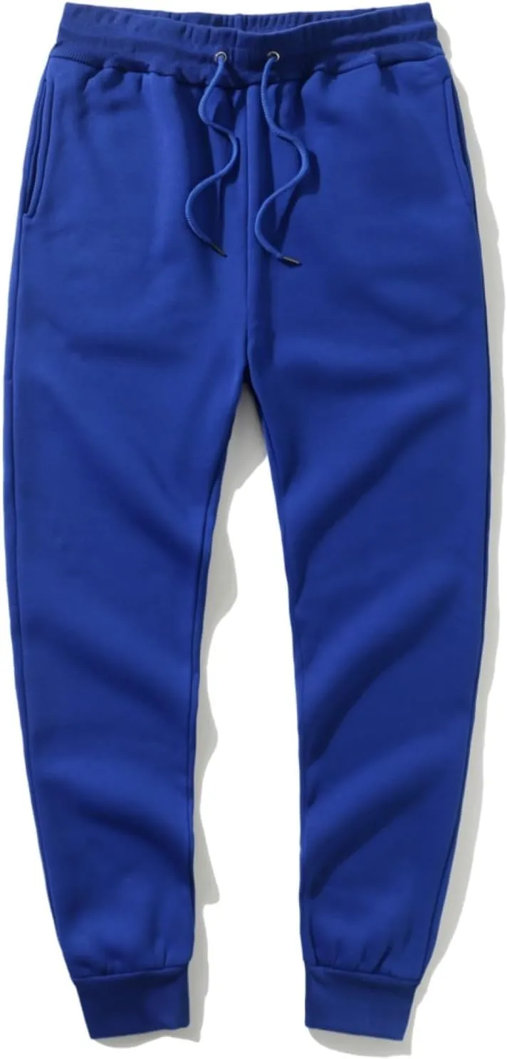 2024 Cargo Sweatpants for Men Stylish Fleece Joggers Pants Elastic Waist Baggy Drawstring Trousers Bottoms with Pockets