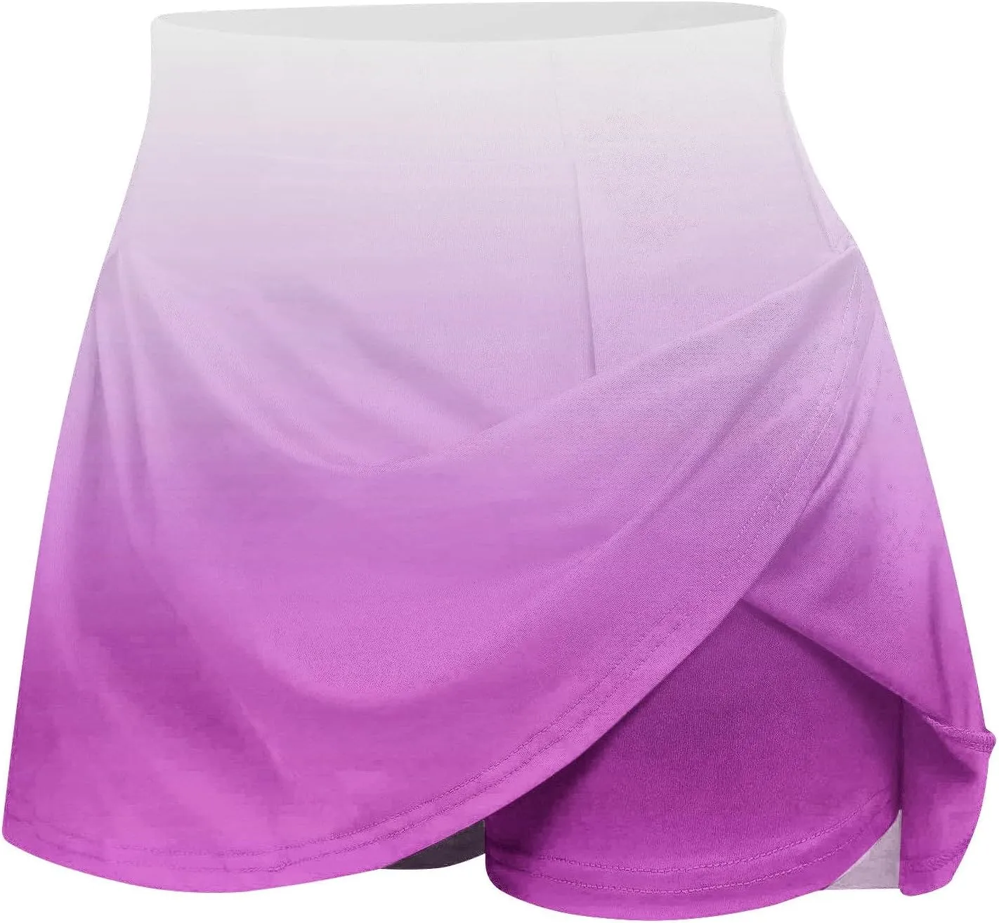 2025 Women Gradient Colour Skirt Shorts Ladies Pleated Tennis Skirts Short Regular Fit Fake Two Piece Half Trouser