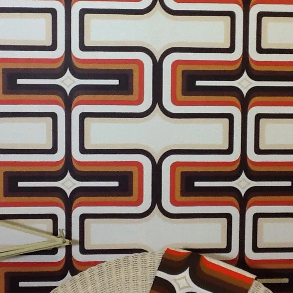 70s Geometric wallpaper Yellow, Ochre   Tan