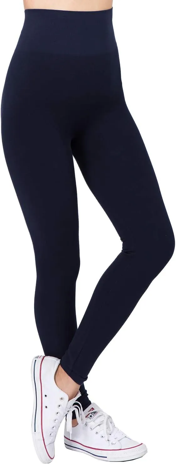 AEKO Women's Thick Yoga Soft Cotton Blend High Waist Workout Leggings with Tummy Control Compression