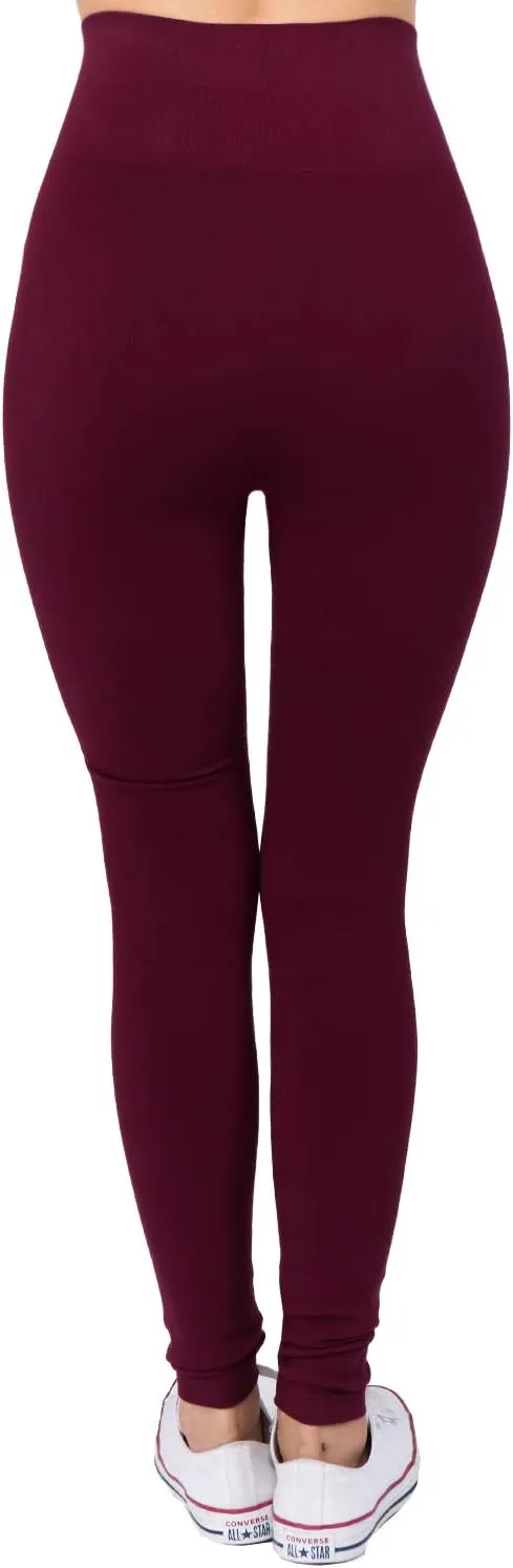 AEKO Women's Thick Yoga Soft Cotton Blend High Waist Workout Leggings with Tummy Control Compression