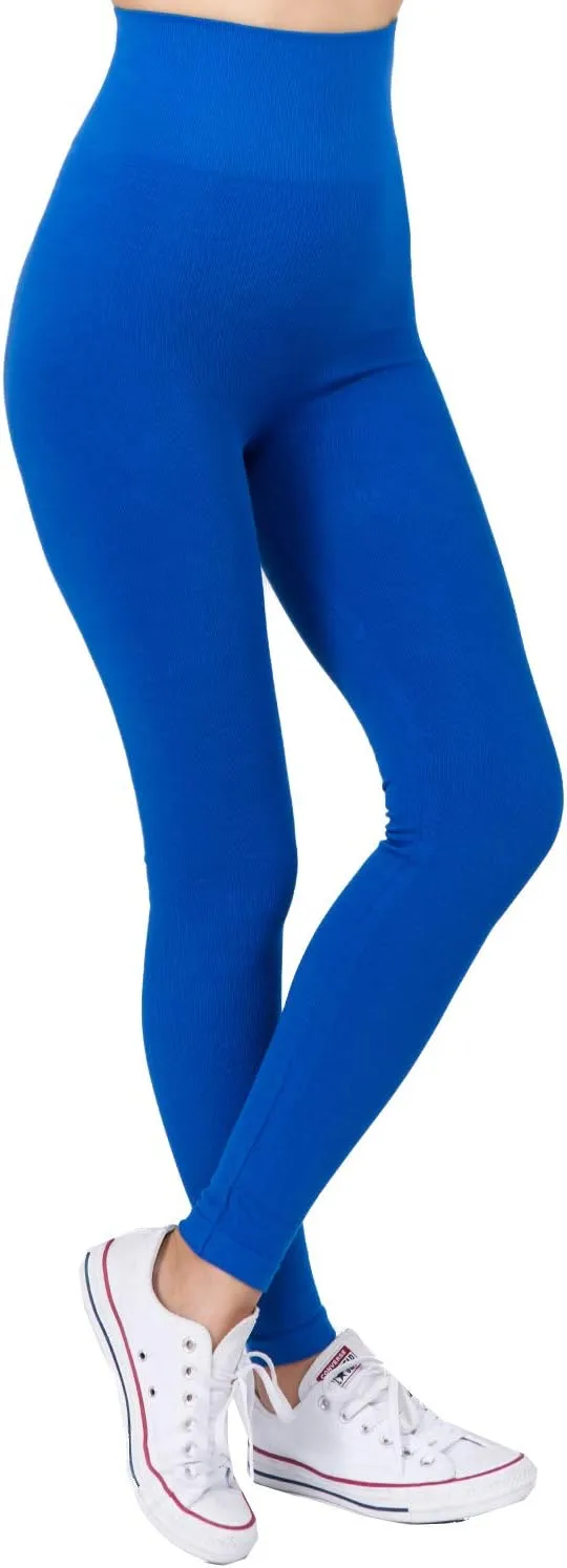 AEKO Women's Thick Yoga Soft Cotton Blend High Waist Workout Leggings with Tummy Control Compression