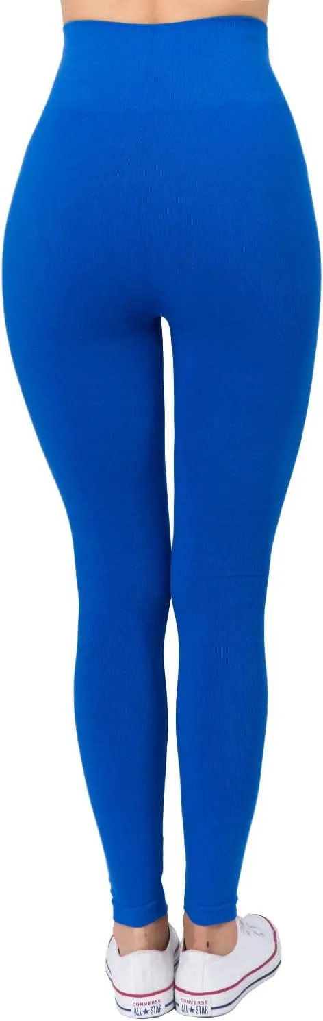 AEKO Women's Thick Yoga Soft Cotton Blend High Waist Workout Leggings with Tummy Control Compression