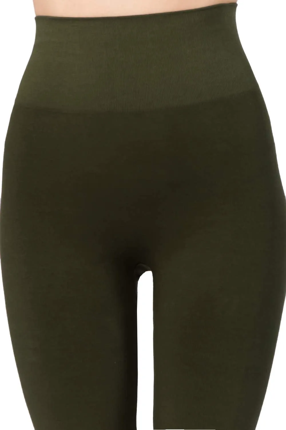 AEKO Women's Thick Yoga Soft Cotton Blend High Waist Workout Leggings with Tummy Control Compression