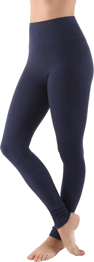 AEKO Women's Thick Yoga Soft Cotton Blend High Waist Workout Leggings with Tummy Control Compression
