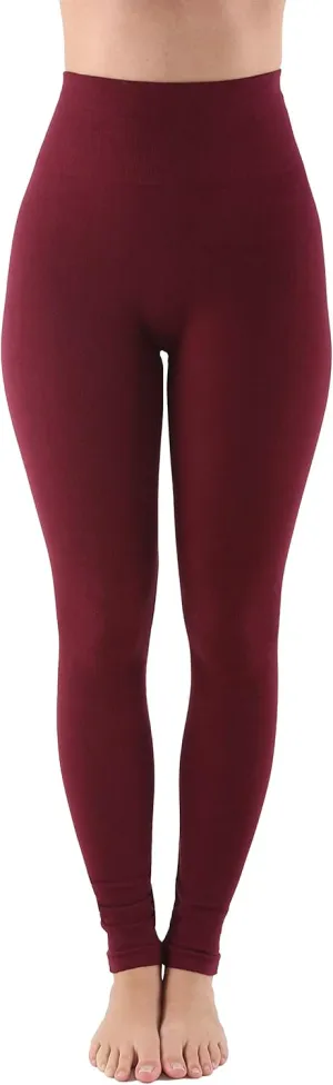 AEKO Women's Thick Yoga Soft Cotton Blend High Waist Workout Leggings with Tummy Control Compression