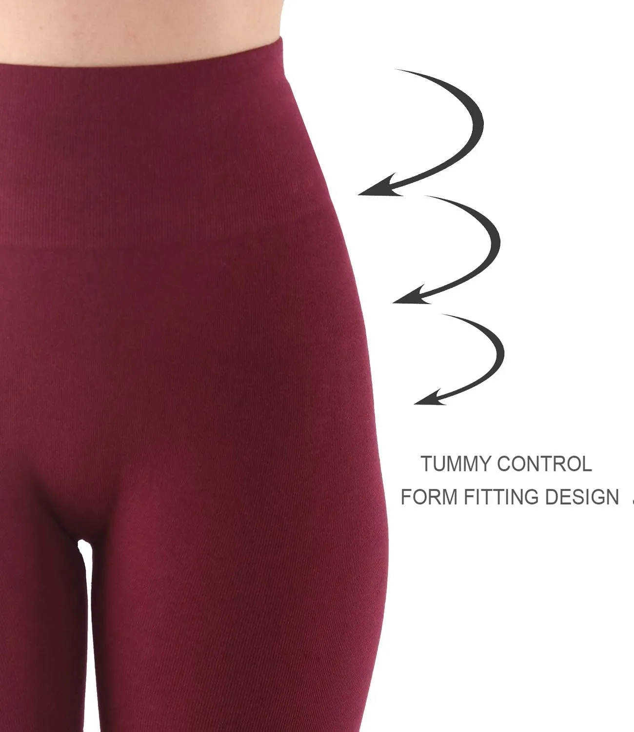 AEKO Women's Thick Yoga Soft Cotton Blend High Waist Workout Leggings with Tummy Control Compression