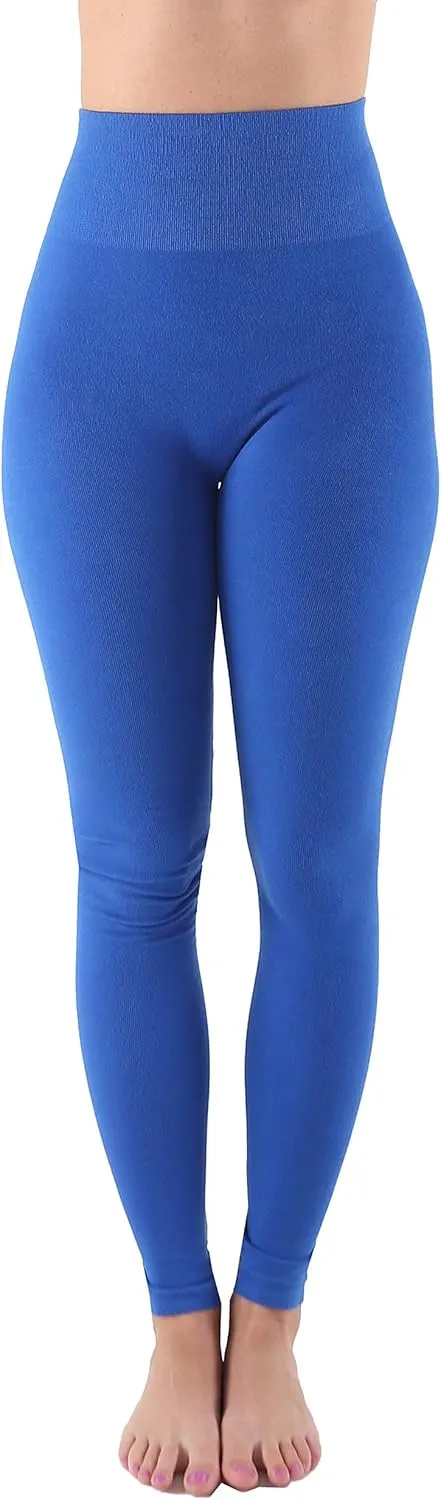 AEKO Women's Thick Yoga Soft Cotton Blend High Waist Workout Leggings with Tummy Control Compression
