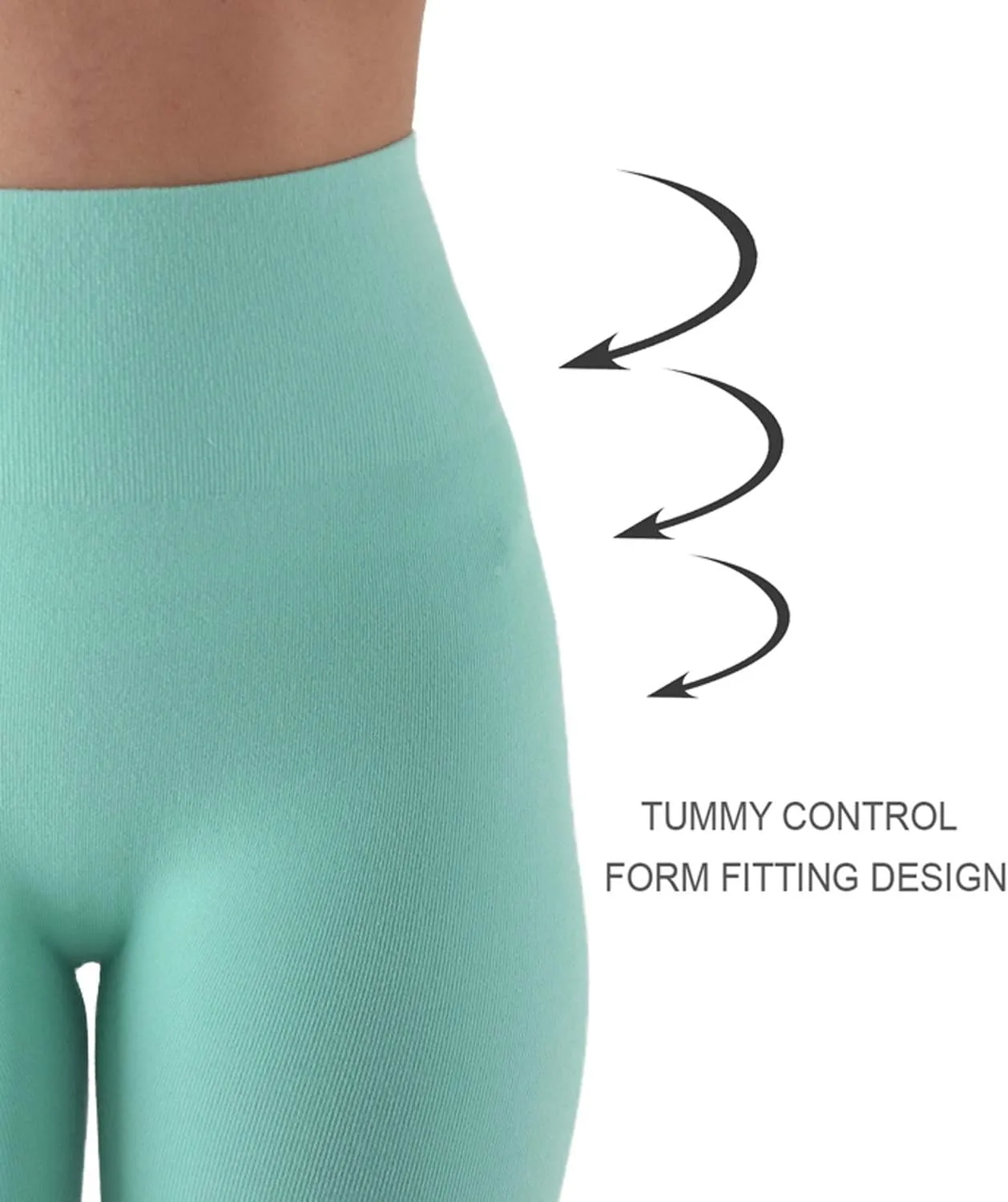 AEKO Women's Thick Yoga Soft Cotton Blend High Waist Workout Leggings with Tummy Control Compression