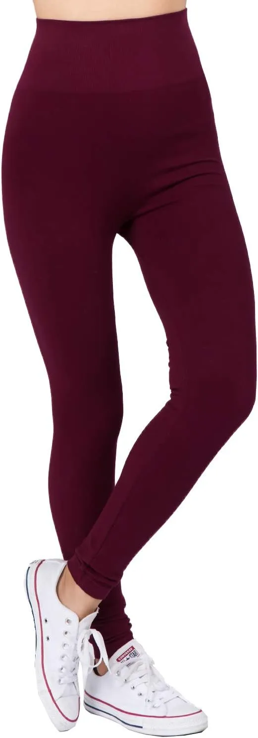 AEKO Women's Thick Yoga Soft Cotton Blend High Waist Workout Leggings with Tummy Control Compression