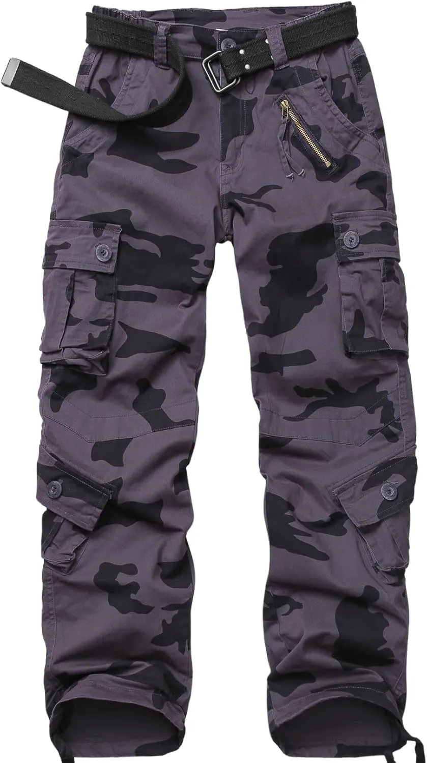 Alfiudad Womens Cargo Pants with Pockets, Women's Casual Military Army Hiking Combat Tactical Work Pants Trousers