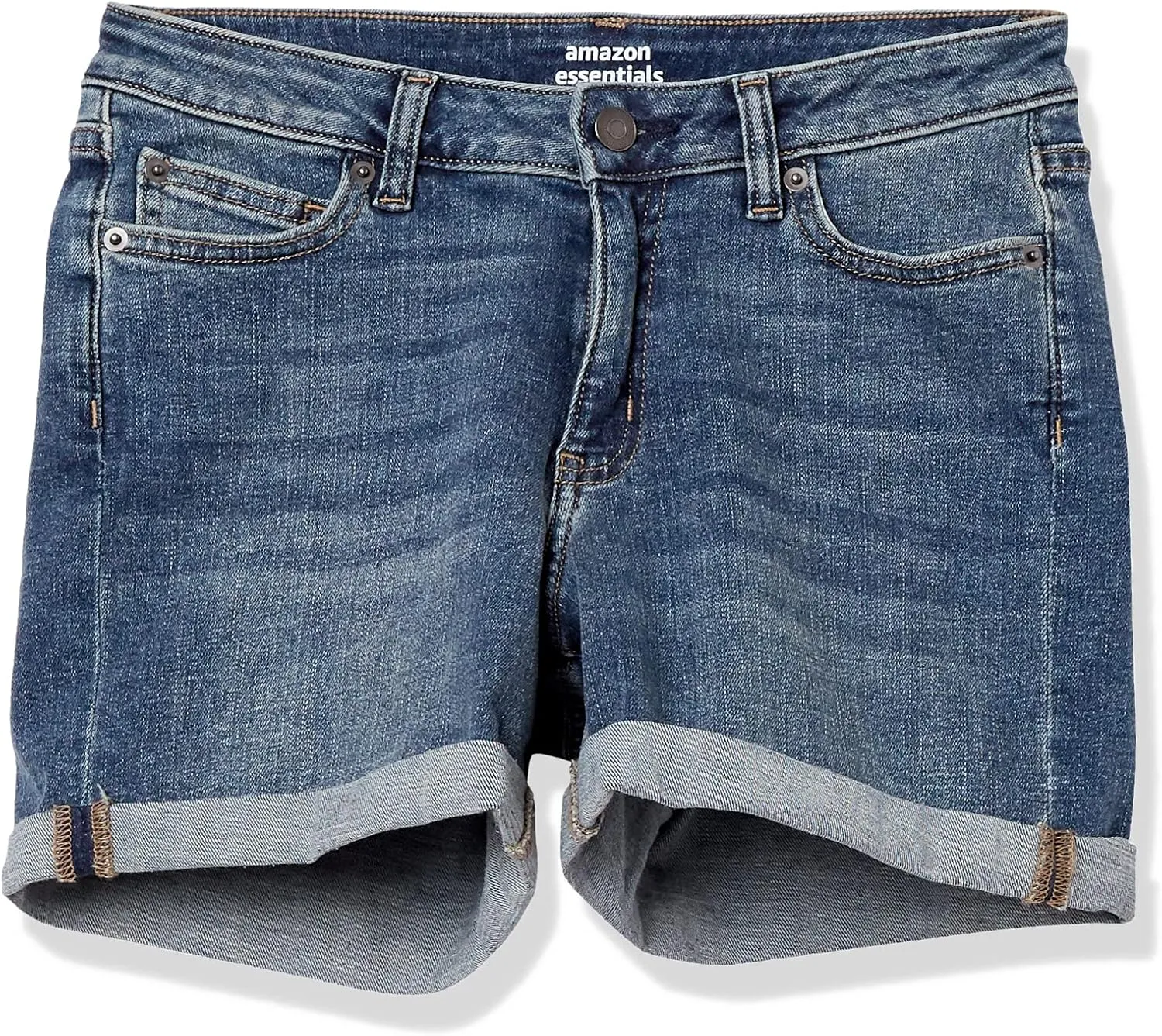 Amazon Essentials Women's Mid-Rise Slim Fit 4" Denim Shorts