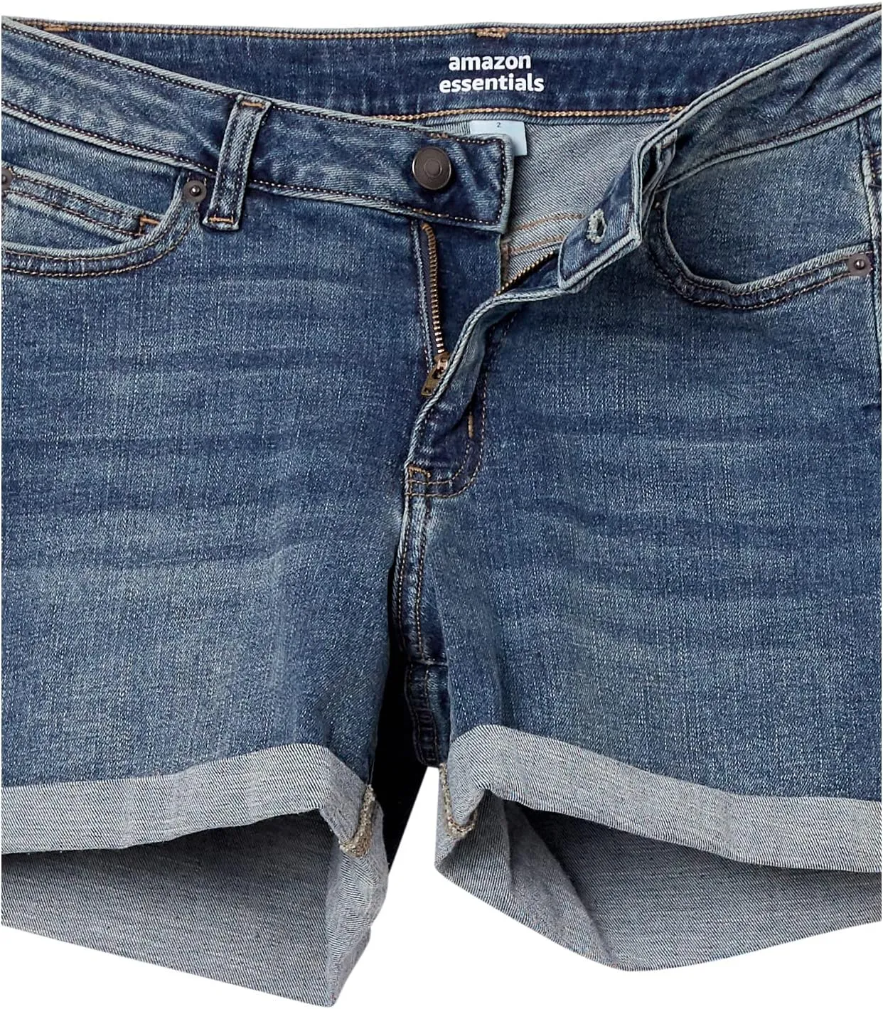 Amazon Essentials Women's Mid-Rise Slim Fit 4" Denim Shorts