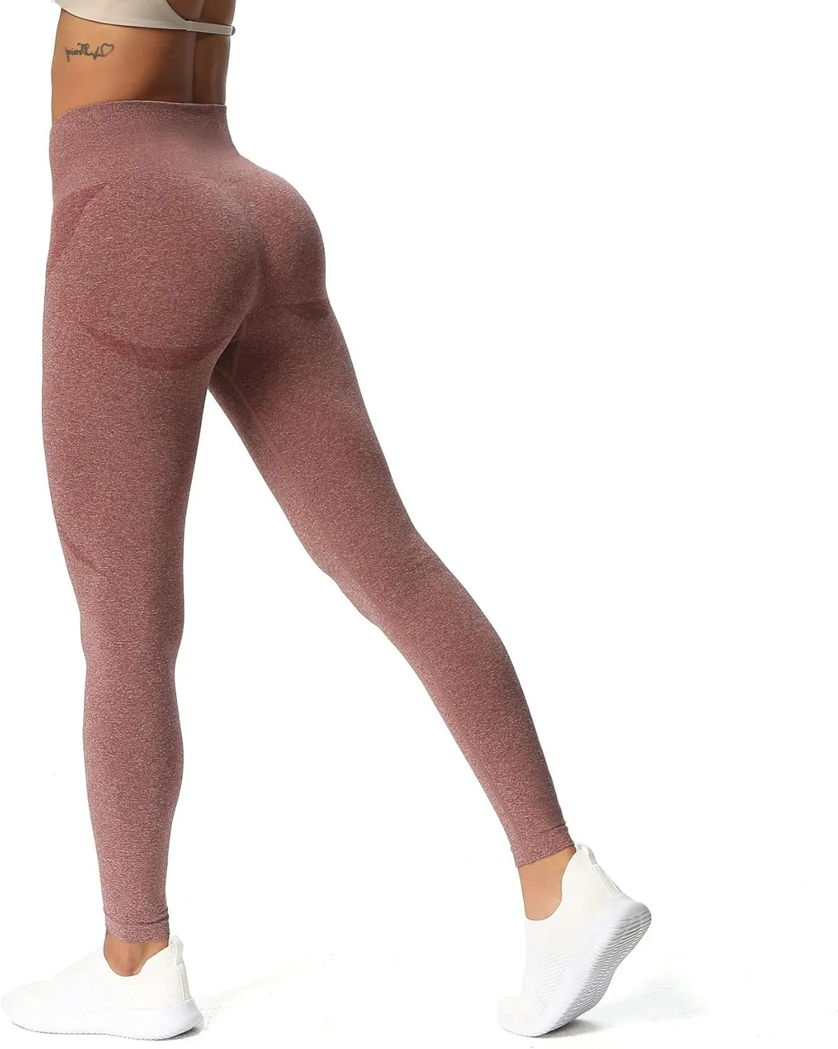 Aoxjox Workout Seamless Leggings for Women Smile Contour High Waisted Athletic Yoga Pants Tights 26"