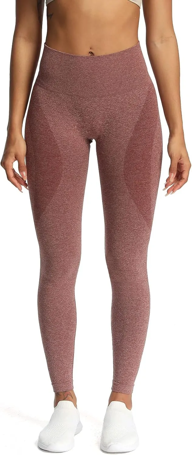 Aoxjox Workout Seamless Leggings for Women Smile Contour High Waisted Athletic Yoga Pants Tights 26"