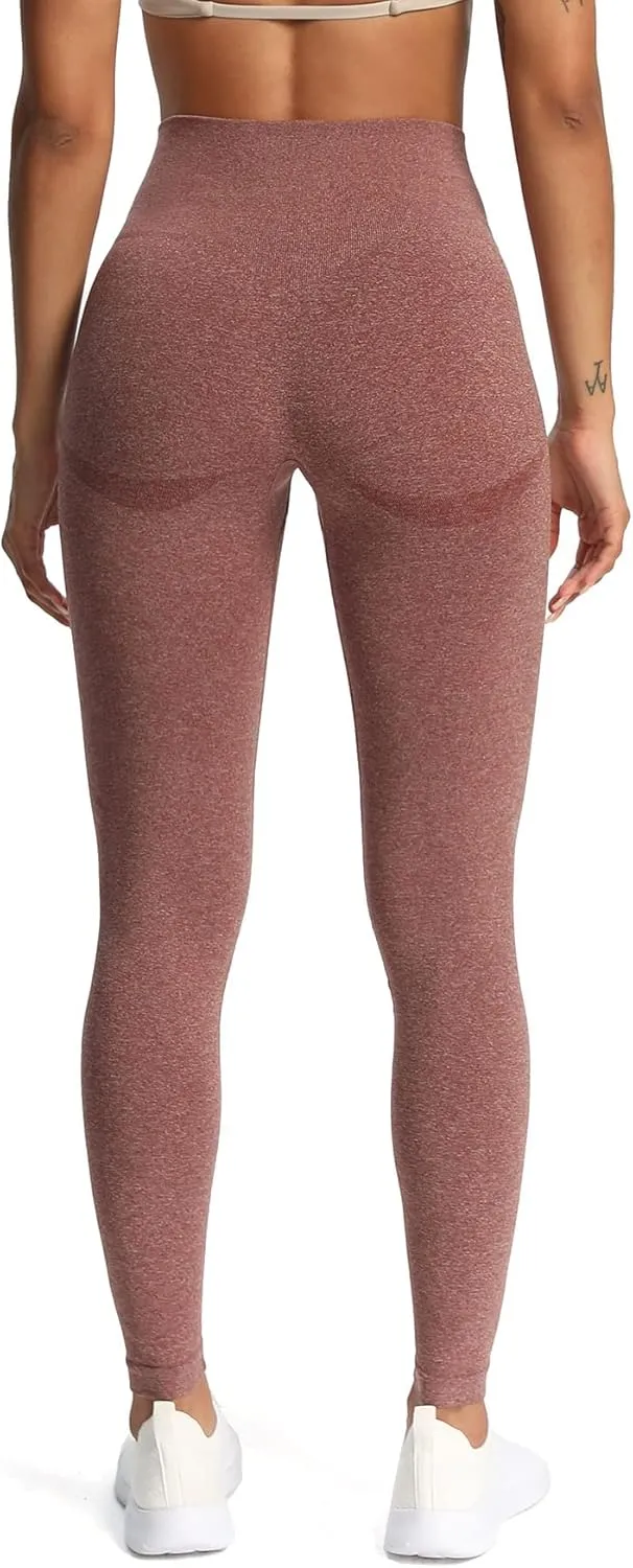 Aoxjox Workout Seamless Leggings for Women Smile Contour High Waisted Athletic Yoga Pants Tights 26"