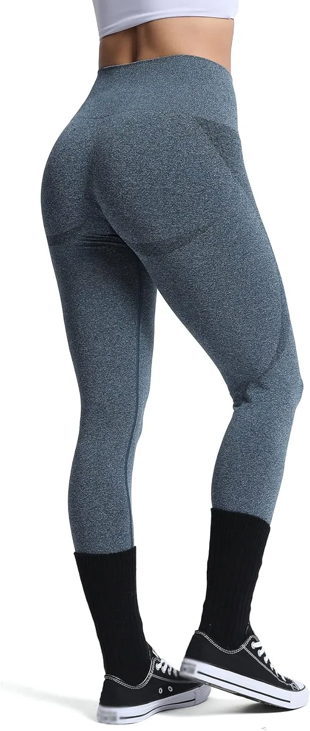 Aoxjox Workout Seamless Leggings for Women Smile Contour High Waisted Athletic Yoga Pants Tights 26"