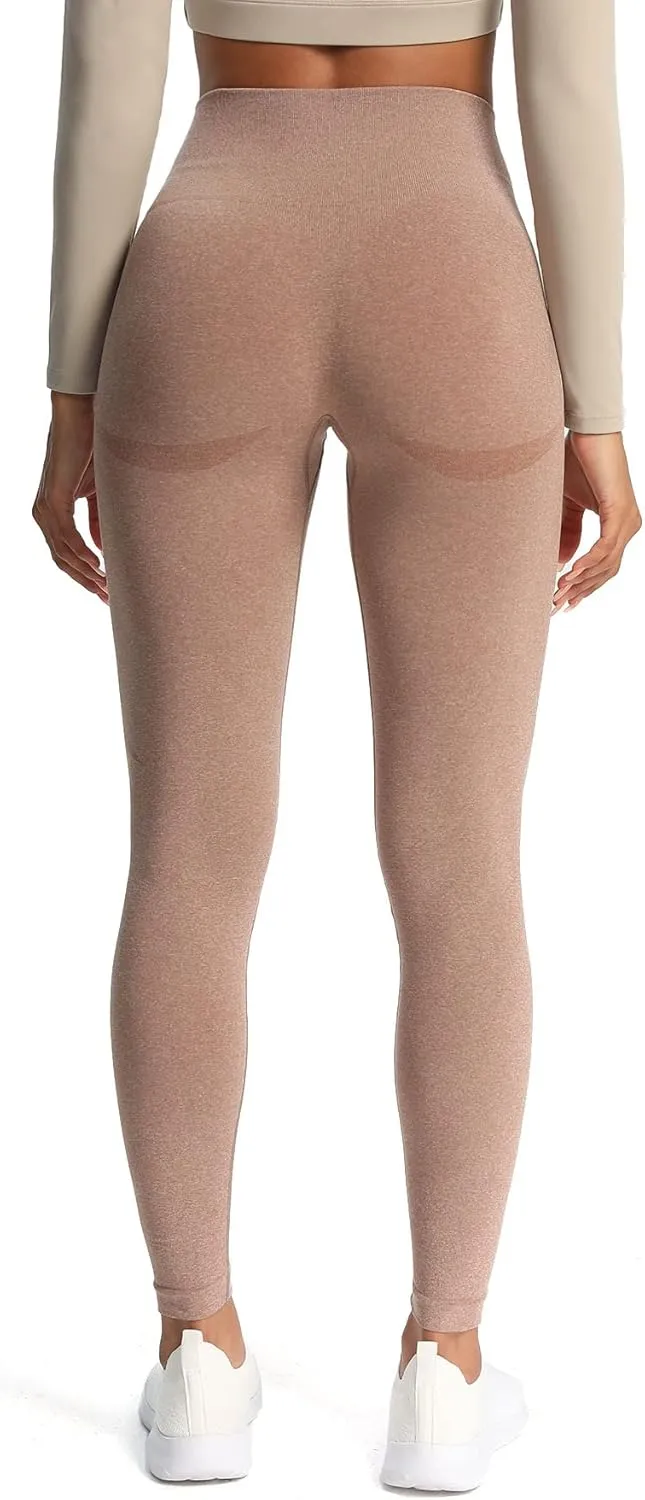 Aoxjox Workout Seamless Leggings for Women Smile Contour High Waisted Athletic Yoga Pants Tights 26"