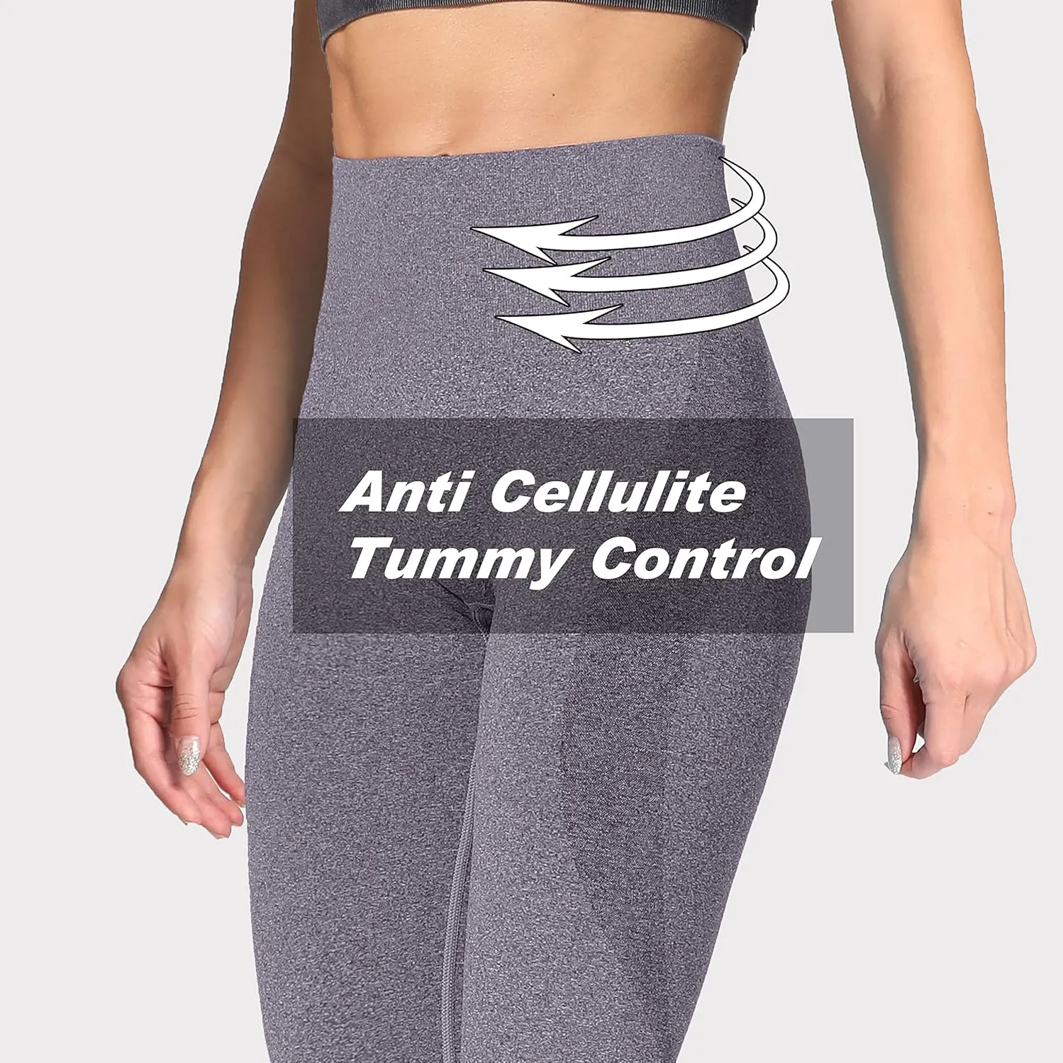 Aoxjox Workout Seamless Leggings for Women Smile Contour High Waisted Athletic Yoga Pants Tights 26"