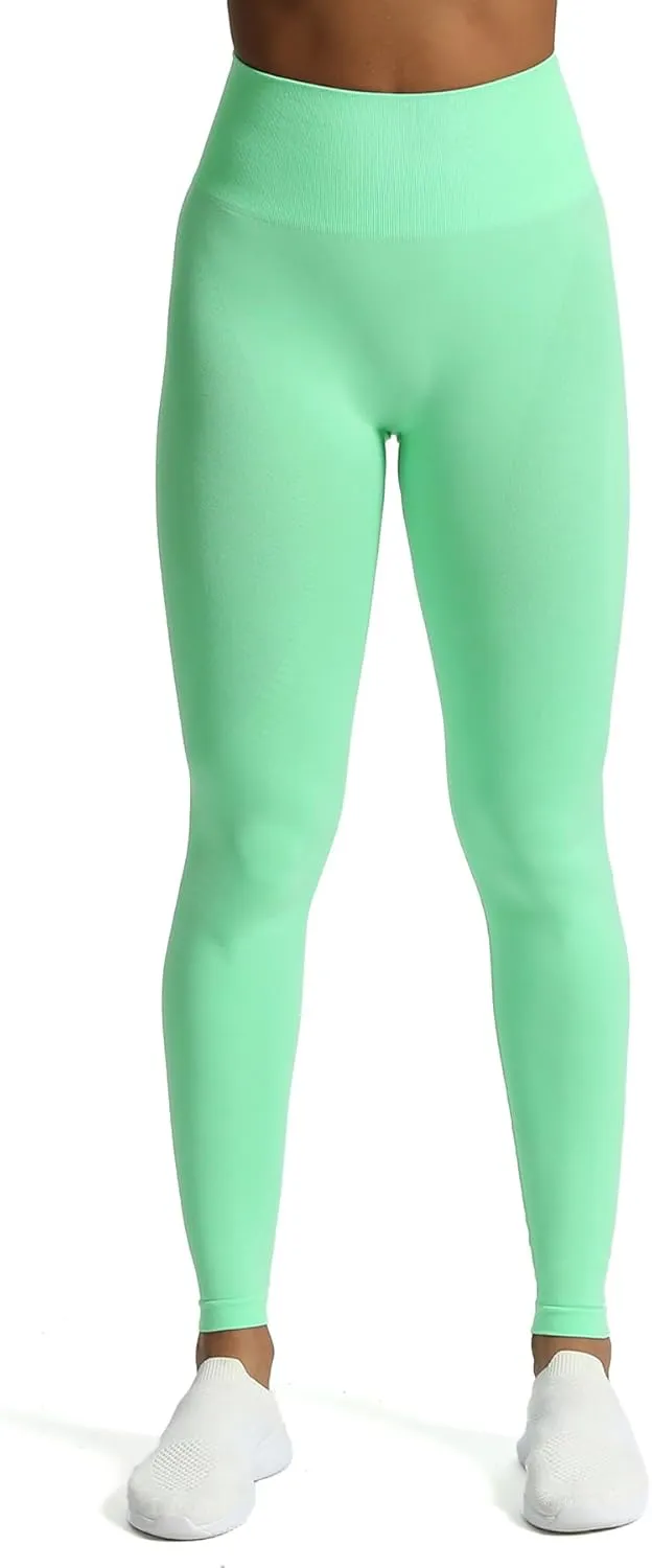 Aoxjox Workout Seamless Leggings for Women Smile Contour High Waisted Athletic Yoga Pants Tights 26"