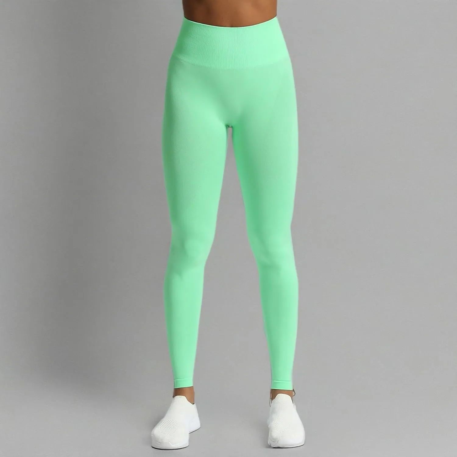 Aoxjox Workout Seamless Leggings for Women Smile Contour High Waisted Athletic Yoga Pants Tights 26"