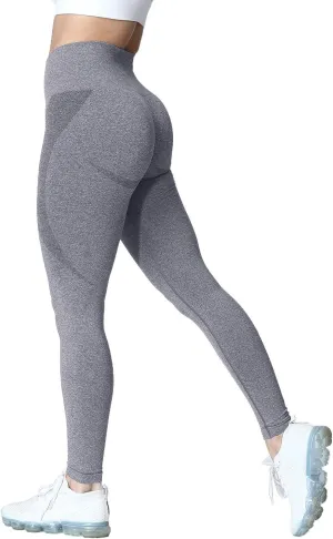 Aoxjox Workout Seamless Leggings for Women Smile Contour High Waisted Athletic Yoga Pants Tights 26"