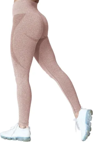 Aoxjox Workout Seamless Leggings for Women Smile Contour High Waisted Athletic Yoga Pants Tights 26"