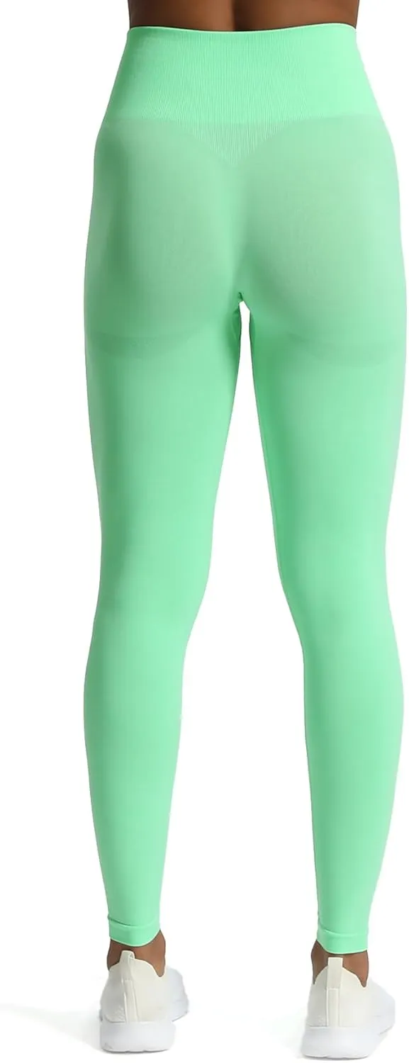 Aoxjox Workout Seamless Leggings for Women Smile Contour High Waisted Athletic Yoga Pants Tights 26"