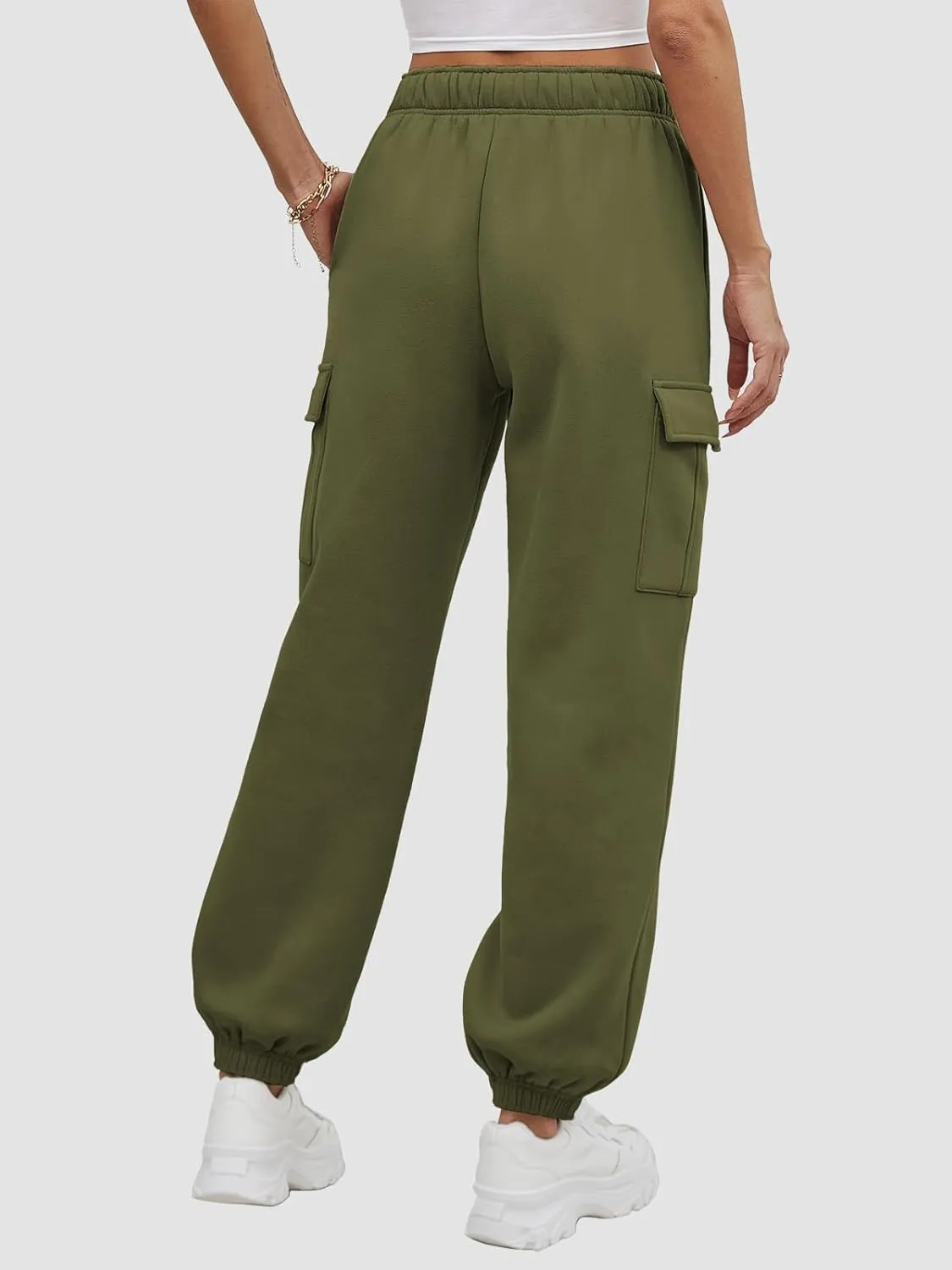 ATHMILE Womens Cargo Sweatpants Oversized Fleece Joggers Fall Fashion Outfits Y2k Clothes 2024 with Pockets