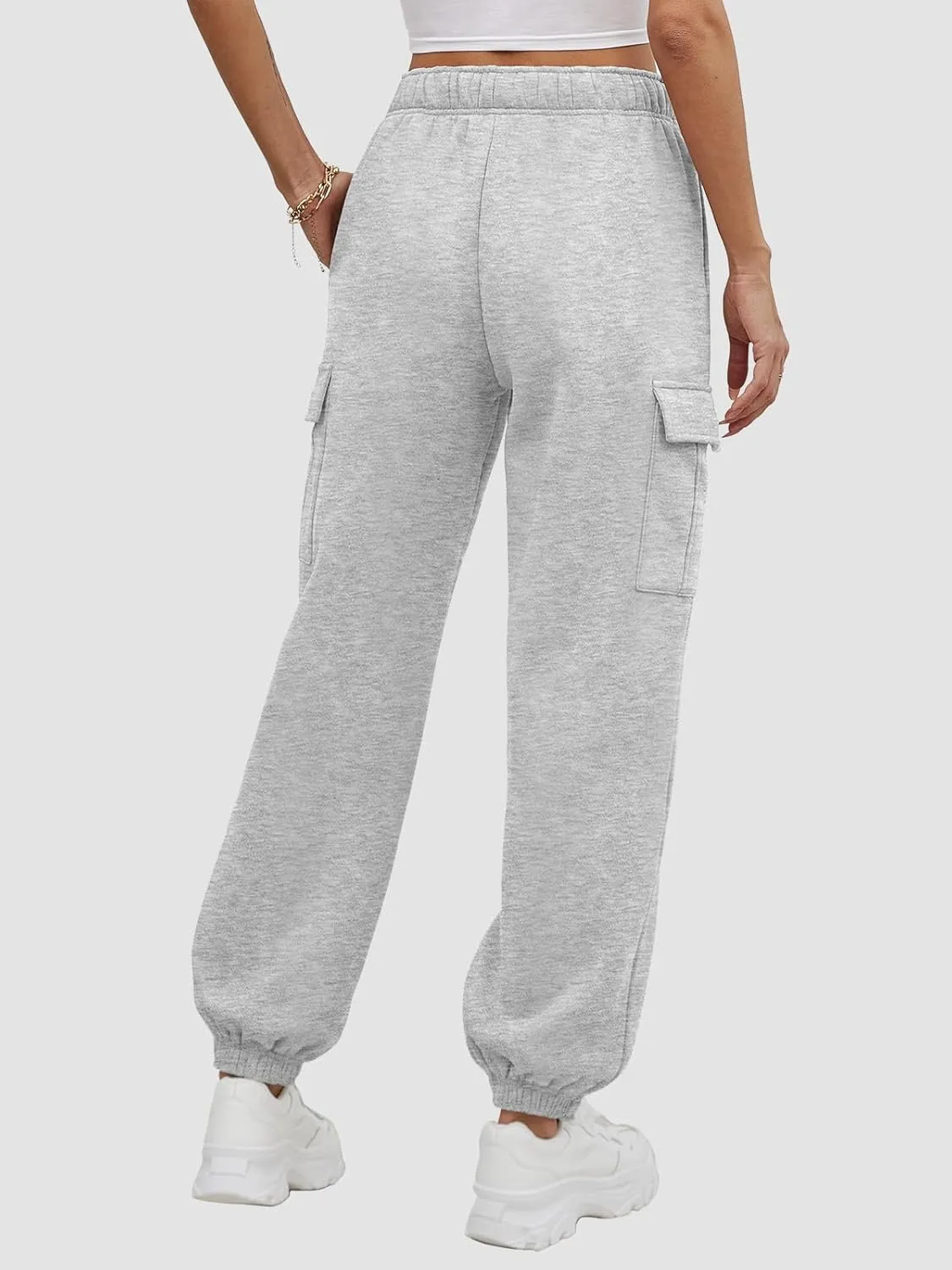 ATHMILE Womens Cargo Sweatpants Oversized Fleece Joggers Fall Fashion Outfits Y2k Clothes 2024 with Pockets