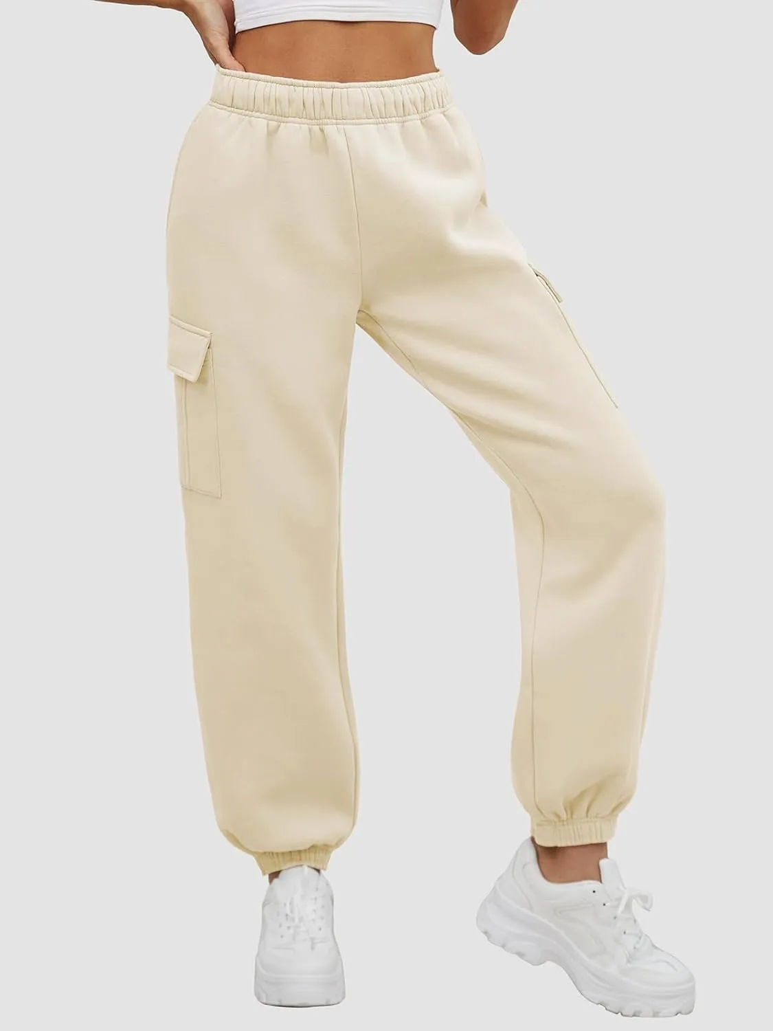 ATHMILE Womens Cargo Sweatpants Oversized Fleece Joggers Fall Fashion Outfits Y2k Clothes 2024 with Pockets