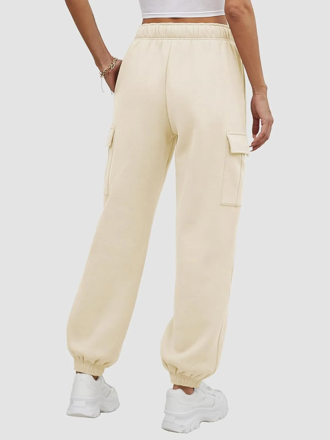 ATHMILE Womens Cargo Sweatpants Oversized Fleece Joggers Fall Fashion Outfits Y2k Clothes 2024 with Pockets