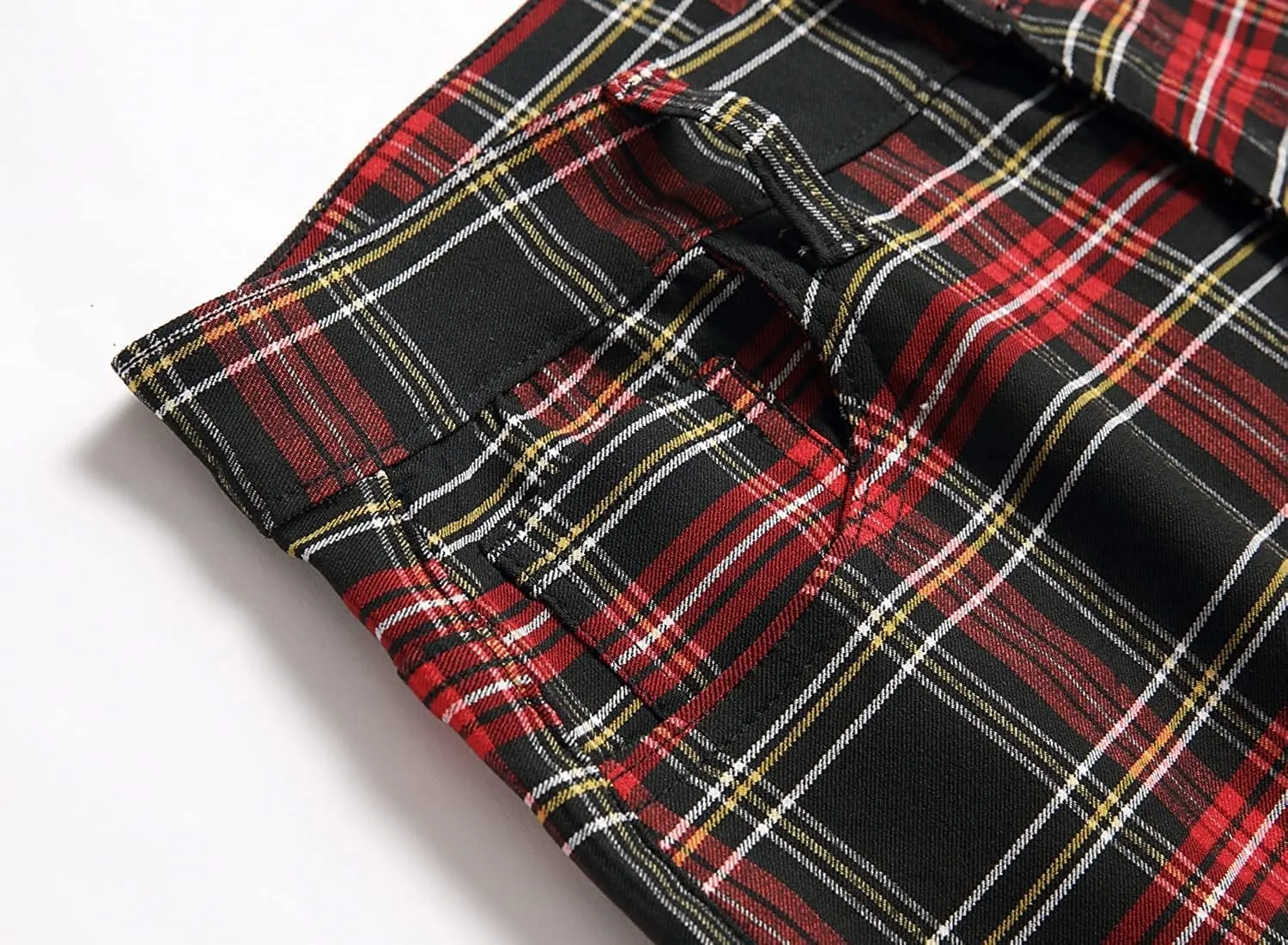 Banana Bucket Plaid Panst Stretch Slim Fit Business Casual Dress Chinos Pants Skinny Mens Dress Pants