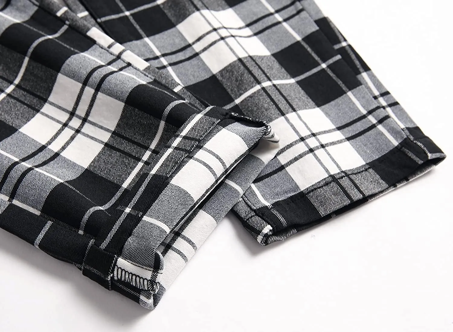 Banana Bucket Plaid Panst Stretch Slim Fit Business Casual Dress Chinos Pants Skinny Mens Dress Pants