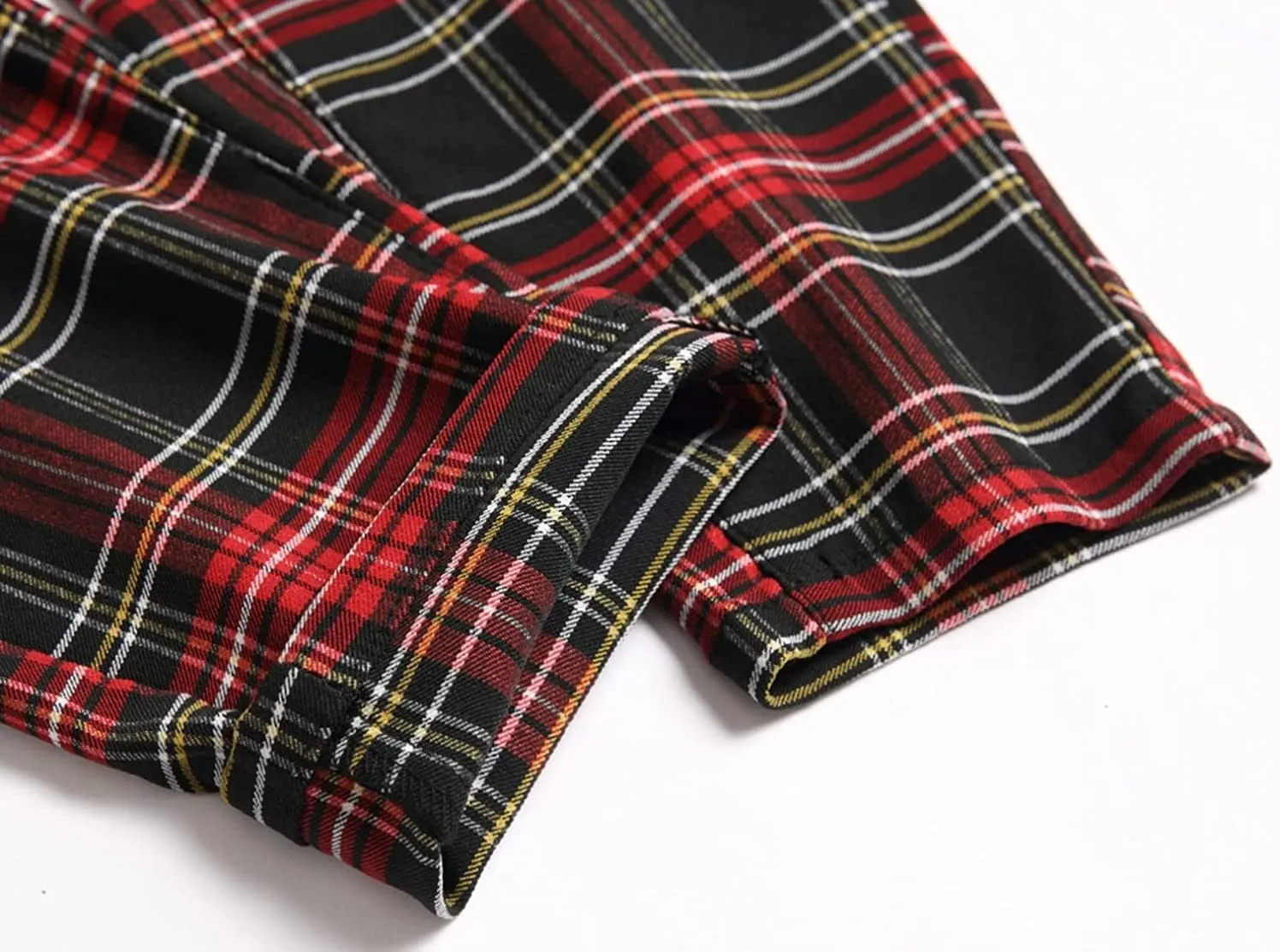 Banana Bucket Plaid Panst Stretch Slim Fit Business Casual Dress Chinos Pants Skinny Mens Dress Pants