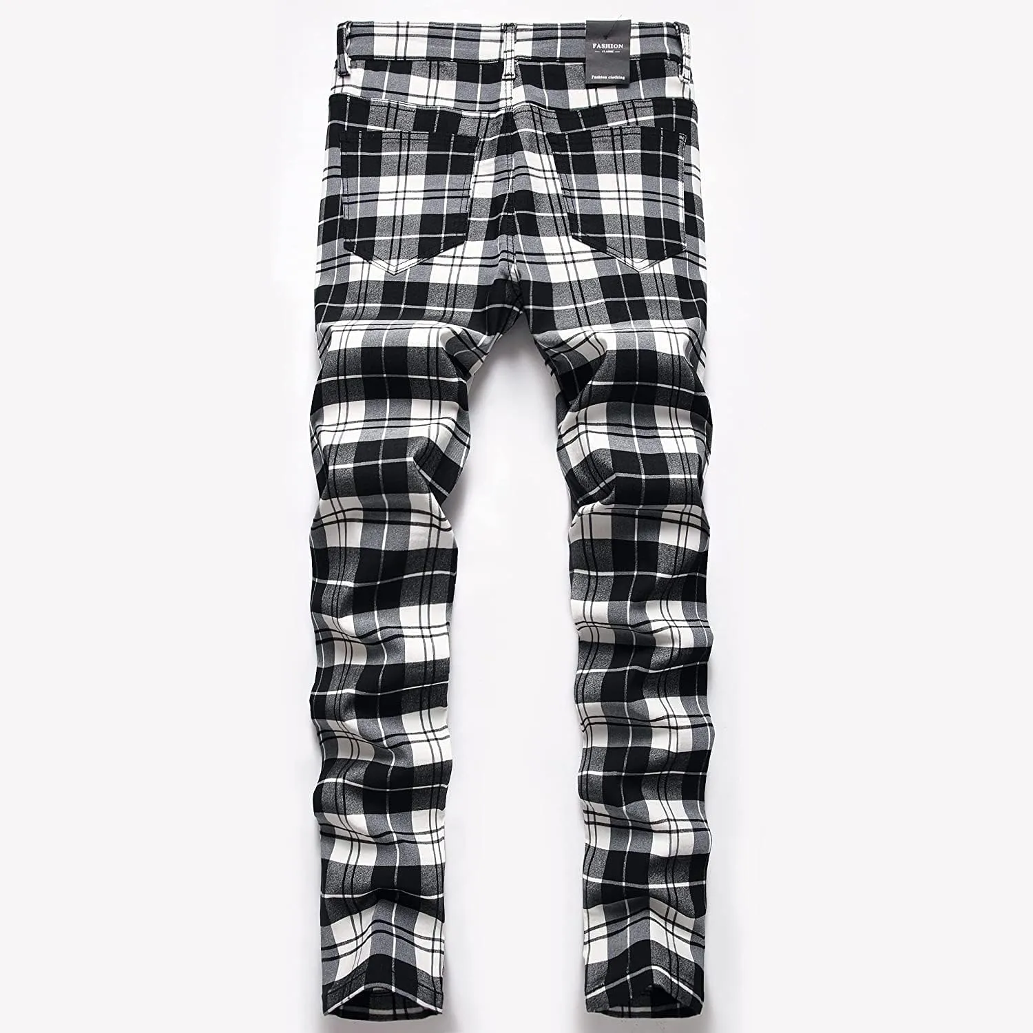Banana Bucket Plaid Panst Stretch Slim Fit Business Casual Dress Chinos Pants Skinny Mens Dress Pants