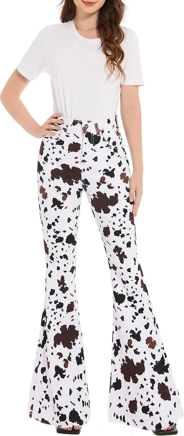 Bell Bottom Jeans for Women High Waist Stretch Denim Slimming Flared Classic Juniors Bootcut Disco Pants