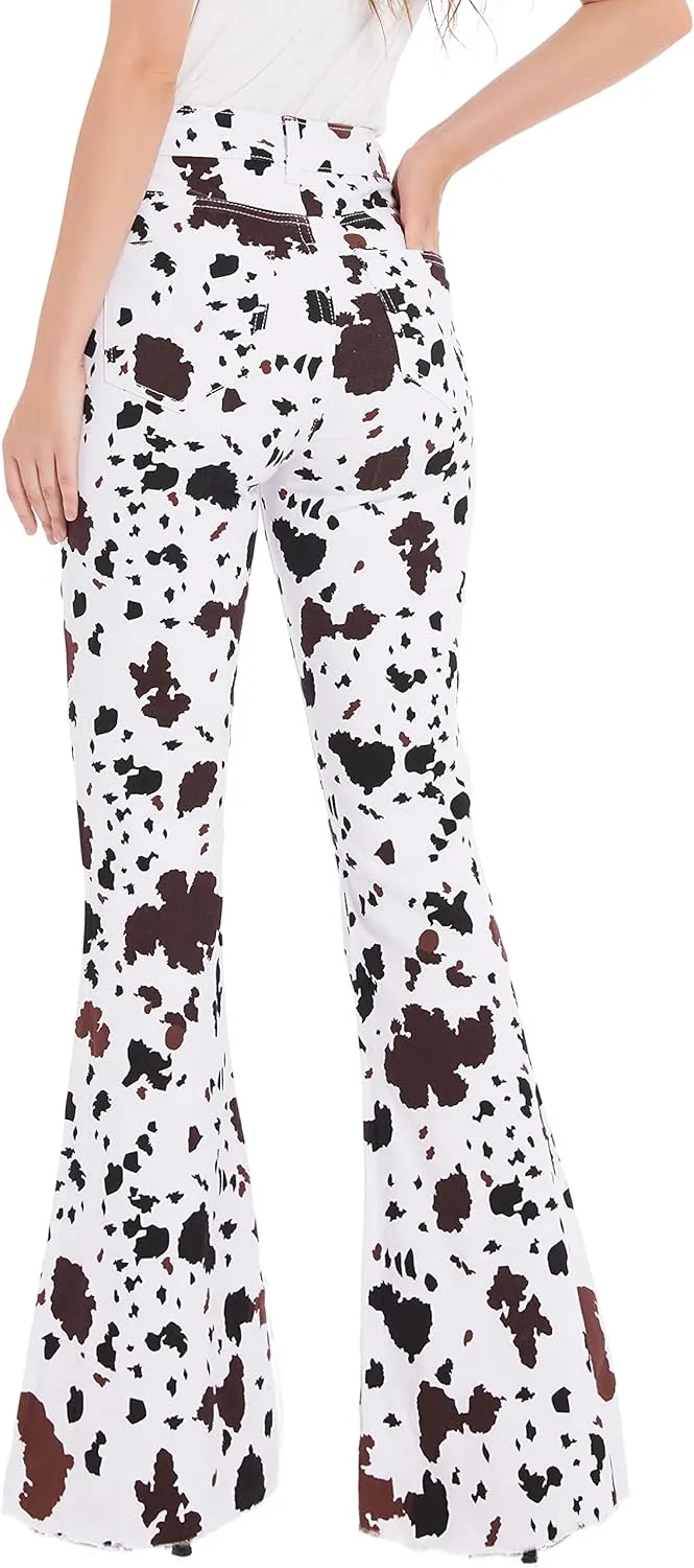 Bell Bottom Jeans for Women High Waist Stretch Denim Slimming Flared Classic Juniors Bootcut Disco Pants