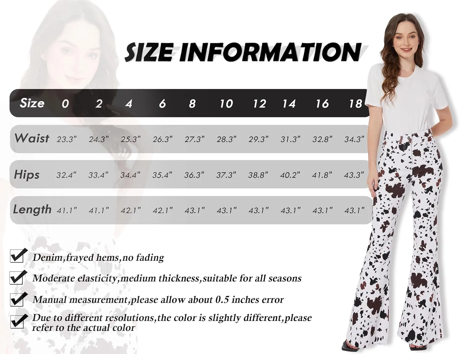 Bell Bottom Jeans for Women High Waist Stretch Denim Slimming Flared Classic Juniors Bootcut Disco Pants