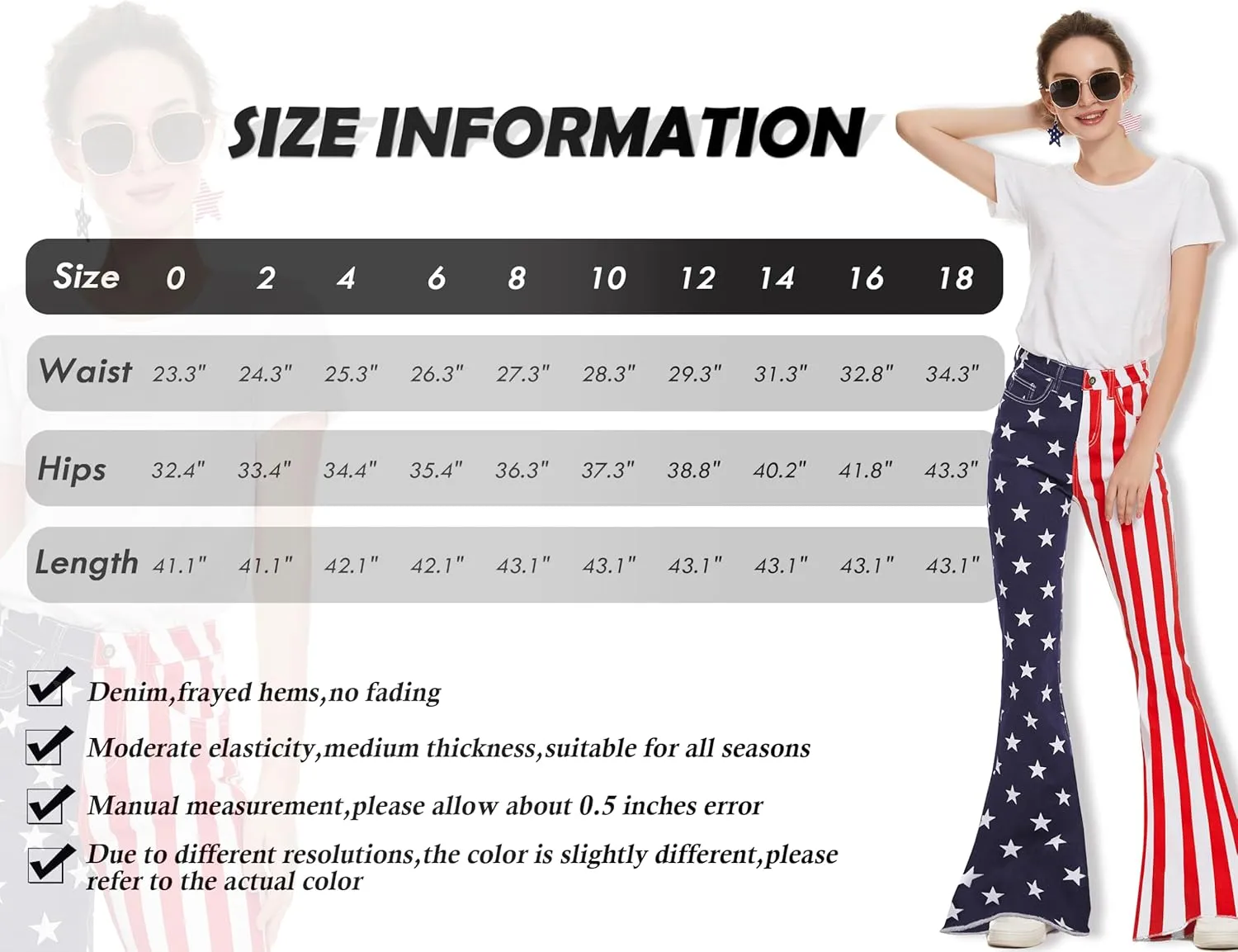 Bell Bottom Jeans for Women High Waist Stretch Denim Slimming Flared Classic Juniors Bootcut Disco Pants