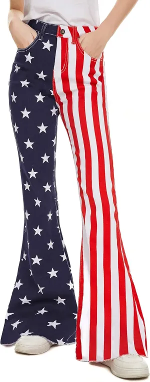 Bell Bottom Jeans for Women High Waist Stretch Denim Slimming Flared Classic Juniors Bootcut Disco Pants