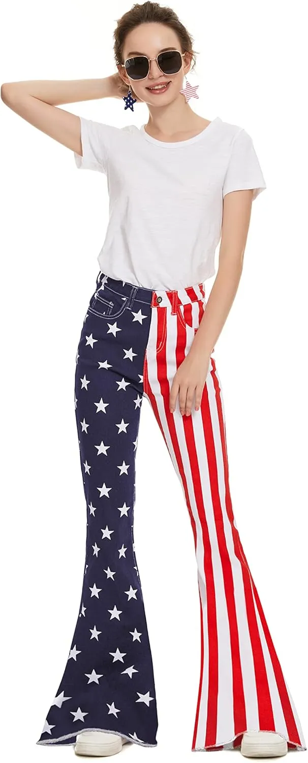 Bell Bottom Jeans for Women High Waist Stretch Denim Slimming Flared Classic Juniors Bootcut Disco Pants